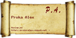 Proka Alex névjegykártya
